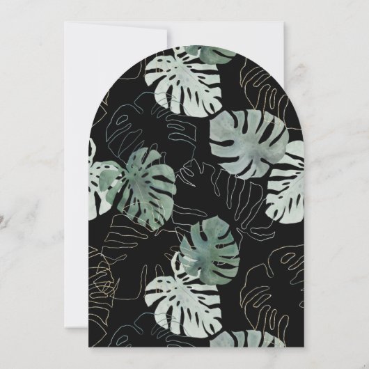 Waterverf Floral Wild Zebra Safari Wedding Kaart (Achterkant)