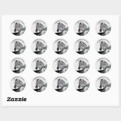 Waterverf Floral Wild Zebra Safari Wedding Names Ronde Sticker (Vel)