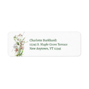 Waterverf Floral Wilde Pink White Etiket