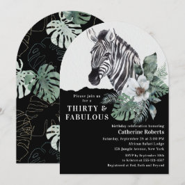 Waterverf Floral Wilde Zebra Dertigendertigste ver Kaart