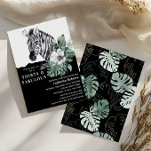 Waterverf Floral Wilde Zebra Dertigendertigste ver Kaart