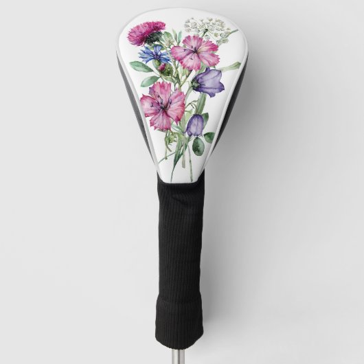 Waterverf Floral Wildflower Bouquet Golfheadcover (Voorkant)