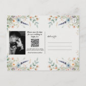 Waterverf Floral Wildflower Spring Save the Date Aankondigingskaart (Achterkant)