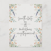 Waterverf Floral Wildflower Spring Save the Date Aankondigingskaart (Voorkant)