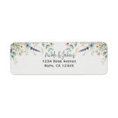 Waterverf Floral Wildflower Spring Wedding Etiket (Voorkant)