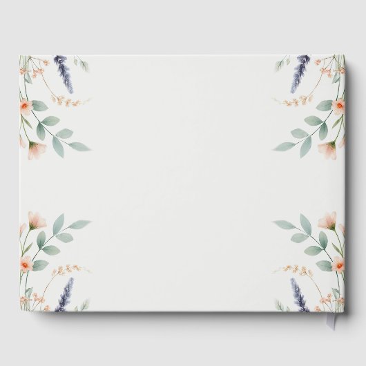 Waterverf Floral Wildflower Spring Wedding Gastenboek (Achterkant)