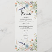 Waterverf Floral Wildflower Spring Wedding Menu (Voorkant)