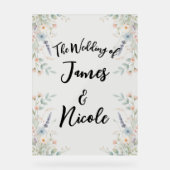 Waterverf Floral Wildflower Spring Wedding Sign Acryl Bord (Voorkant)
