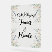 Waterverf Floral Wildflower Spring Wedding Sign Acryl Bord (Hoek)