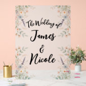 Waterverf Floral Wildflower Spring Wedding Sign Acryl Bord (Huwelijk)