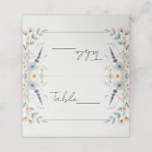Waterverf Floral Wildflower Spring Wedding Sign Plaatskaartje (Buitenkant ongevouwen)