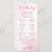 Waterverf Floral Wildflower Wedding Party Programm Kaart (Achterkant)