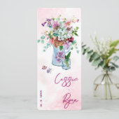 Waterverf Floral Wildflower Wedding Party Programm Kaart (Staand voorkant)