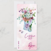 Waterverf Floral Wildflower Wedding Party Programm Kaart (Voorkant)