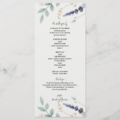 Waterverf Floral Wildflower Wedding Programma Programmakaart (Achterkant)