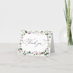 Waterverf Floral Wildflowers Bedankt Card