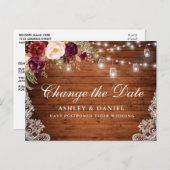 Waterverf Floral Wood Mason Jars verander de datum Briefkaart (Voorkant / Achterkant)