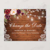 Waterverf Floral Wood Mason Jars verander de datum Briefkaart (Voorkant)