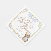 Waterverf Floral Woodland Gebreid Beer Baby Boy Servet (Hoek)