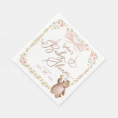 Waterverf Floral Woodland Gebreid Beer Baby Meisje Servet (Hoek)