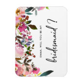Waterverf Floral... word jij mijn bruidmaid Magnet Magneet (Verticaal)