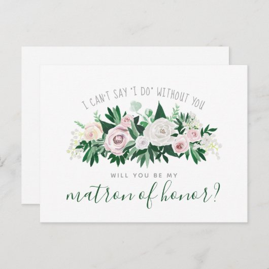 Waterverf Floral wordt u ereheer Uitnodiging Briefkaart (Voorkant / Achterkant)