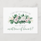 Waterverf Floral wordt u ereheer Uitnodiging Briefkaart (Voorkant)