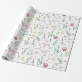 Waterverf floral Wrapping Paper Cadeaupapier (Uitgerold)
