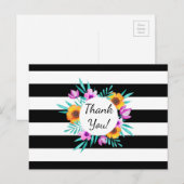 Waterverf Floral Wreate Hartelijk dank Briefkaart (Voorkant / Achterkant)