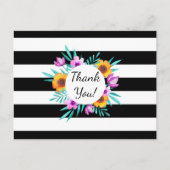 Waterverf Floral Wreate Hartelijk dank Briefkaart (Voorkant)