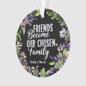 Waterverf Floral Wreater Friendship Quote gift Ornament (voorkant)