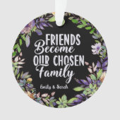 Waterverf Floral Wreater Friendship Quote gift Ornament (voorkant)