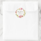 Waterverf Floral Wreath 60th Birthday Hartelijk da Ronde Sticker (Tas)