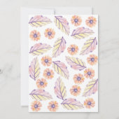 Waterverf Floral Wreath Baby shower Invitation Kaart (Achterkant)