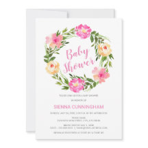 Waterverf Floral Wreath Baby shower