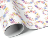 Waterverf Floral Wreath Cadeaupapier (Rol Hoek)