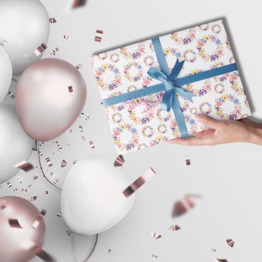 Waterverf Floral Wreath Cadeaupapier