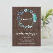 Waterverf Floral Wreath Dedication Rustic Boho Kaart (Staand voorkant)
