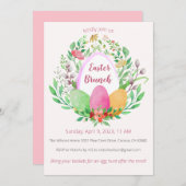 Waterverf Floral Wreath Easter Brunch Uitnodiging (Voorkant / Achterkant)
