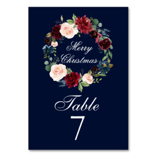 Waterverf Floral Wreath Elegant Merry Kerstmis Kaart