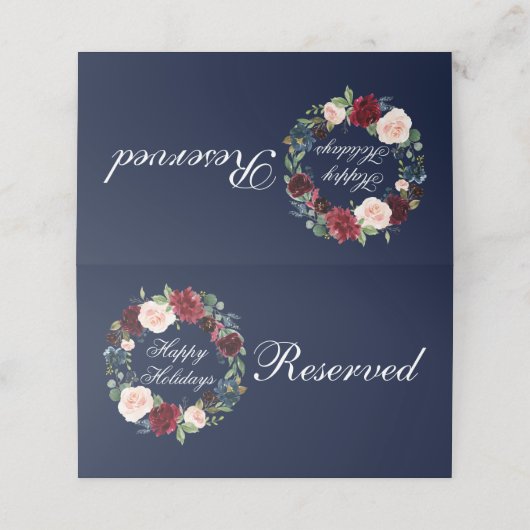 Waterverf Floral Wreath Elegant Prettige feestdage Plaatskaartje (Buitenkant ongevouwen)