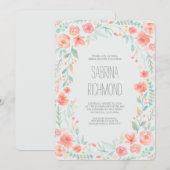 Waterverf Floral Wreath Garden Vrijgezellenfeest Kaart (Voorkant / Achterkant)