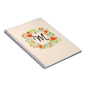 Waterverf Floral Wreath Monogram Notitieboek (Rechterzijde)