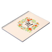 Waterverf Floral Wreath Monogram Notitieboek (Linkerzijde)
