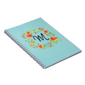 Waterverf Floral Wreath Monogram Notitieboek (Rechterzijde)