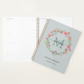 Waterverf Floral Wreath Monogram Planner (Display)