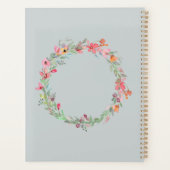 Waterverf Floral Wreath Monogram Planner (Achterkant)