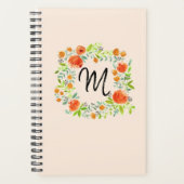 Waterverf Floral Wreath Monogram Planner (Voorkant)