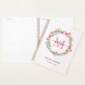 Waterverf Floral Wreath Monogram Planner (Display)