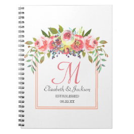 Waterverf Floral Wreath Notitieboek